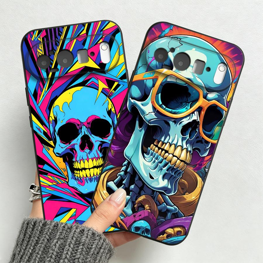 Google Pixel 8A - Custodia Neon Pop Art Skull per