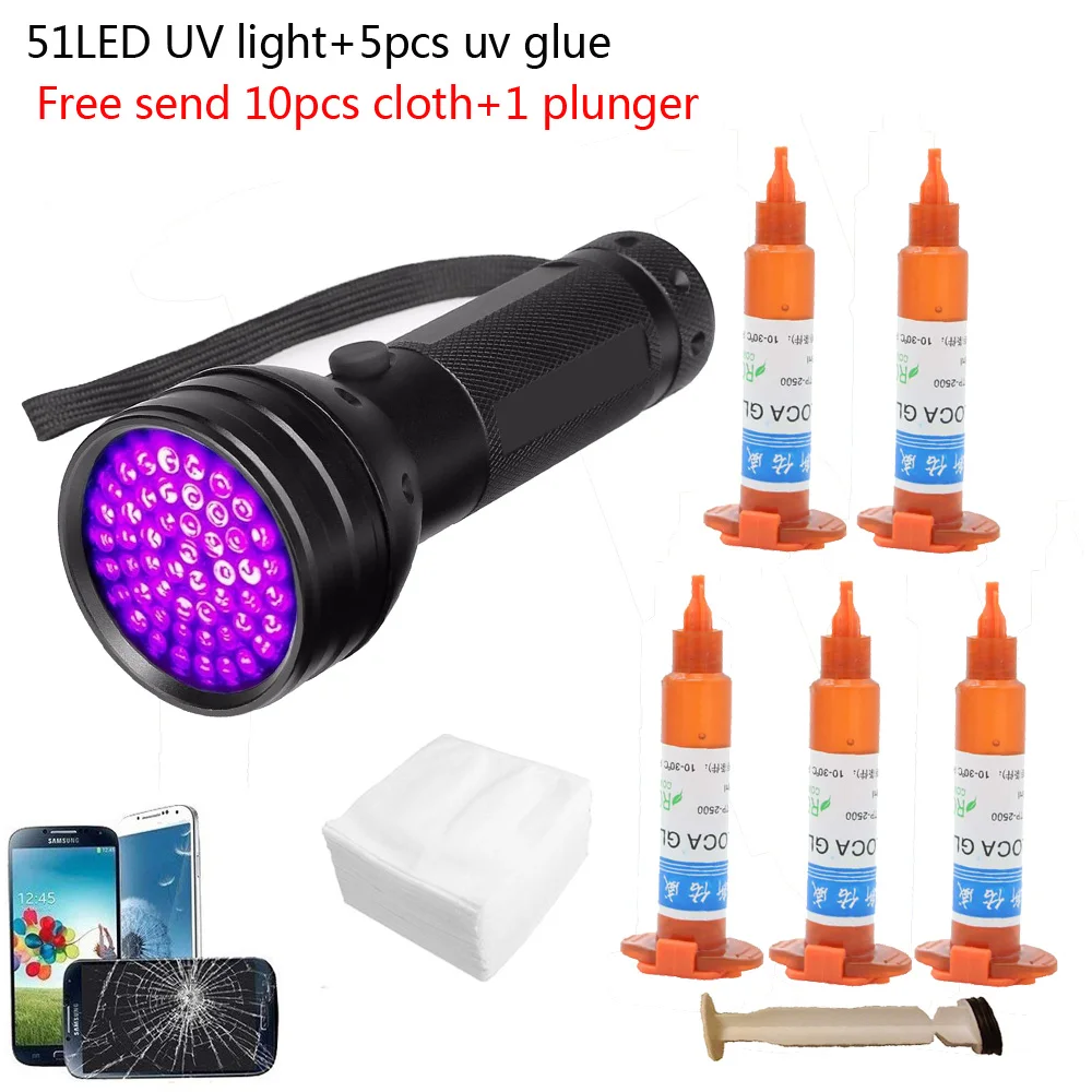 51 LED, luce UV, 5 pezzi per c - Liquid Uv Glue Kit recensione e prezzo